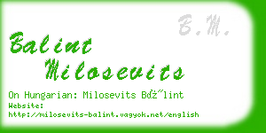 balint milosevits business card